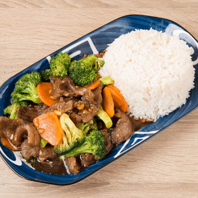L. Beef Broccoli Over Rice.