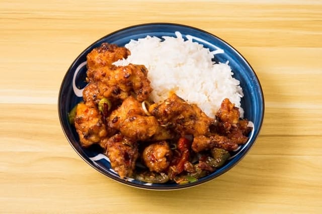 Mala Chicken Over Rice 🌶️.