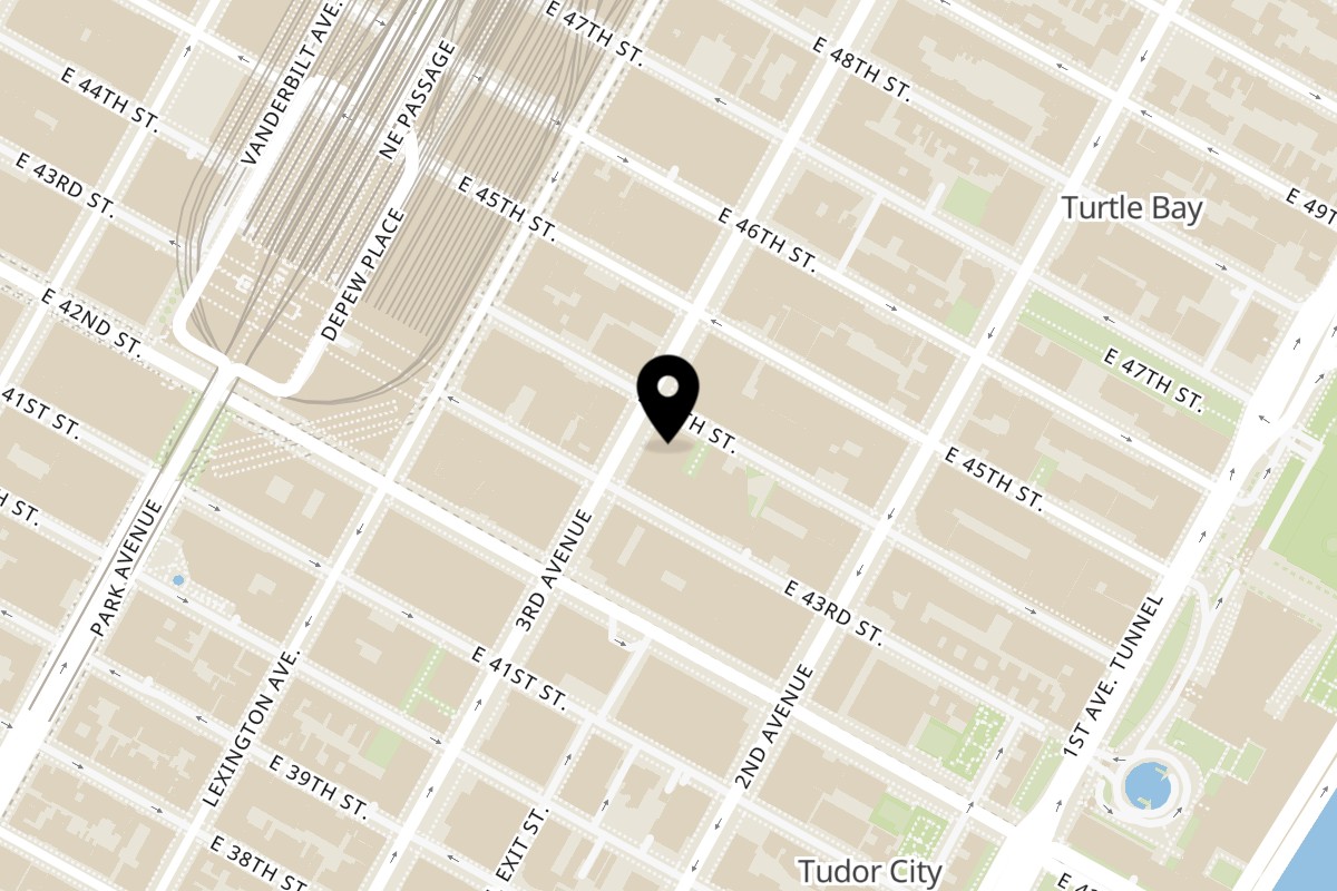Map showing the location of Emperor Dumpling 3rd Ave on 685 3rd Ave store 104 in New York